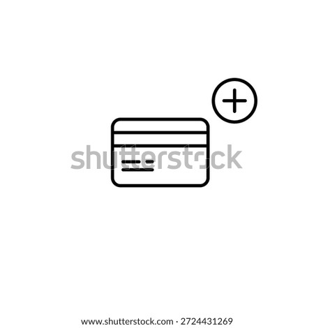 Wallet upgrade, card addition, payment boost, finance enhancement, spending limits increase. Credit card and plus. Pixel perfect, editable stroke vector icon