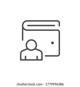 Wallet user line outline icon