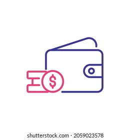 Wallet vector 2 colour icon style illustration. EPS 10 file