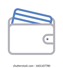 wallet vector color line icon 