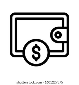 wallet vector color line icon 