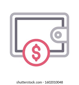 wallet vector color line icon 