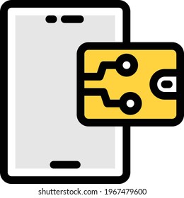 icono de línea de color de vector de cartera