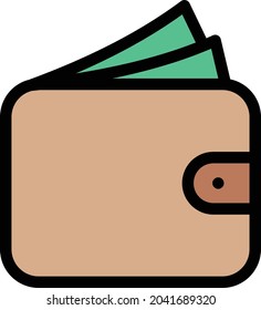 icono de línea de color de vector de cartera
