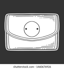 Wallet. Vector concept in doodle and sketch style. Hand drawn illustration for printing on T-shirts, postcards.