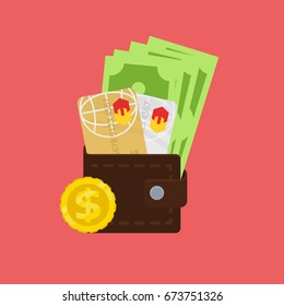 wallet vector concept icon