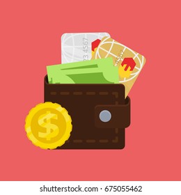 wallet vector concept icon