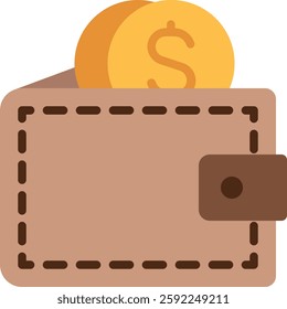 Wallet Vector Design for Money Management. Personal finance icon, banking cash storage illustration, digital payment concept