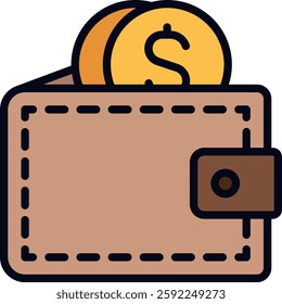 Wallet Vector Design for Money Management. Personal finance icon, banking cash storage illustration, digital payment concept