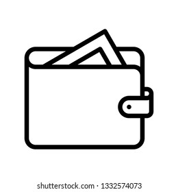 Wallet vector, Digital marketing line style icon editable stroke