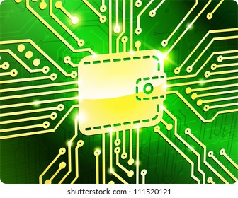 Wallet vector electronic board.