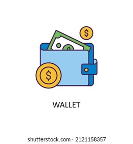 Wallet Vector Filled Outline Icon Design illustration. Banking and Payment Symbol on White background EPS 10 File
