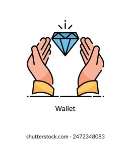 Wallet vector filled outline icon style illustration. Symbol on White background EPS 10 File