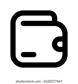 Wallet Vector for Finance and Personal Money Management. Credit card and cash holder design for spending. Line Icon