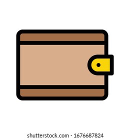 wallet vector flat color icon 