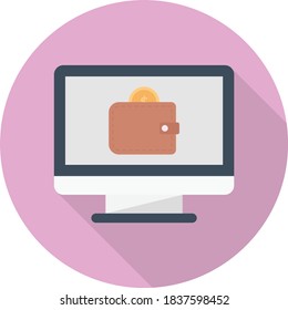 wallet vector flat color icon 