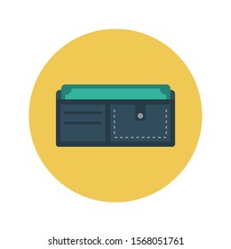 wallet vector flat  colour  icon 