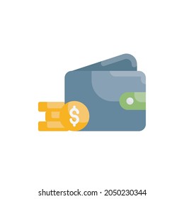 Wallet vector flat icon style illustration. EPS 10 file