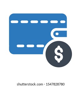 wallet vector glyph colour icon

