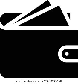 icono plano de glifo vector de cartera