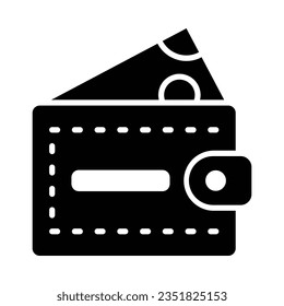 Wallet Vector Glyph Icon For Personal And Commercial Use.

