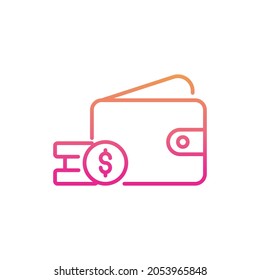 Wallet vector gradient icon style illustration. EPS 10 file