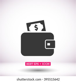 Wallet . Vector icon 10 EPS