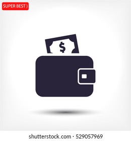 Wallet . Vector icon 10 EPS