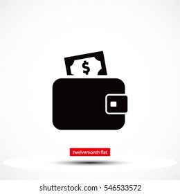 Wallet . Vector icon 10 EPS
