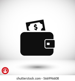 Wallet . Vector icon 10 EPS