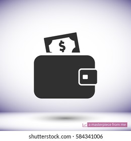 Wallet . Vector icon 10 EPS