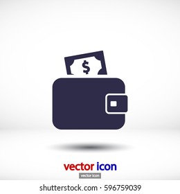 Wallet . Vector icon 10 EPS