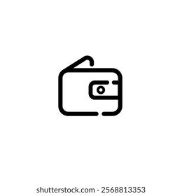 wallet vector icon, app financial tech logo line art