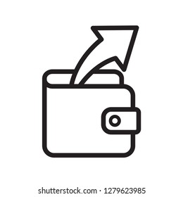 wallet vector icon with arrow icon in trendy flat style 