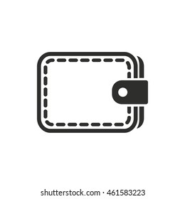 Wallet vector icon. Black illustration isolated on white background for graphic and web design.