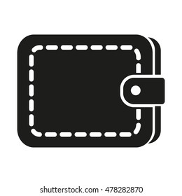Wallet vector icon. Black illustration isolated on white background for graphic and web design.