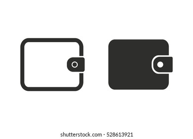 Wallet vector icon. Black illustration isolated on white background for graphic and web design.