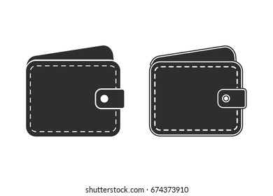 Wallet vector icon. Black illustration isolated on white background for graphic and web design.