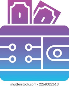 Wallet vector icon. Can be used for printing, mobile and web applications.