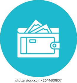 Ícone de vetor da carteira. Pode ser usado para impressão, aplicativos móveis e da Web.