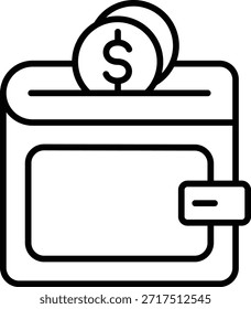 Icono de Vector de la cartera. Se puede utilizar para aplicaciones de impresión, móviles y de Web.