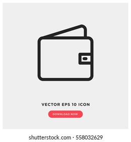 Wallet vector icon, cash symbol. Modern, simple flat vector illustration for web site or mobile app