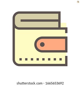 Wallet vector icon design for financial graphic design element, 48x48 pixel perfect and editable stroke.