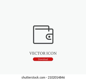 Wallet vector icon. Editable stroke. Symbol in Line Art Style for Design, Presentation, Website or Apps Elements, Logo. Pixel vector graphics - Vector