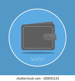 Wallet : Vector wallet icon flat design