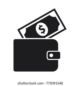 wallet vector icon, flat design best wallet icon illustration, money and wallet icon conception 