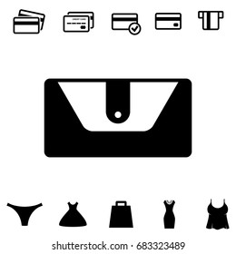 Wallet Vector Icon in Flat Style. Pocketbook Symbol for Web, Logo, App, UI