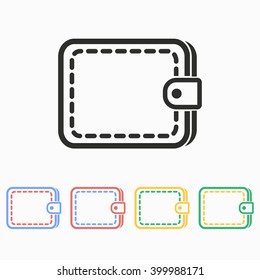 Wallet  vector icon. Illustration isolated on white  background for graphic and web design.