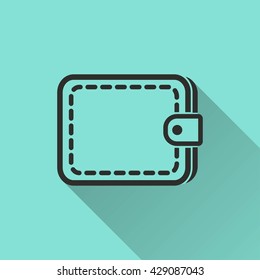 Wallet vector icon. Illustration isolated on green background for graphic and web design.