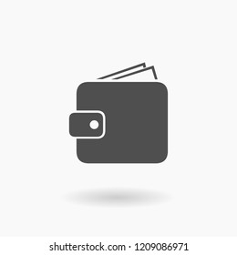 Wallet vector Icon Illustration silhouette.
